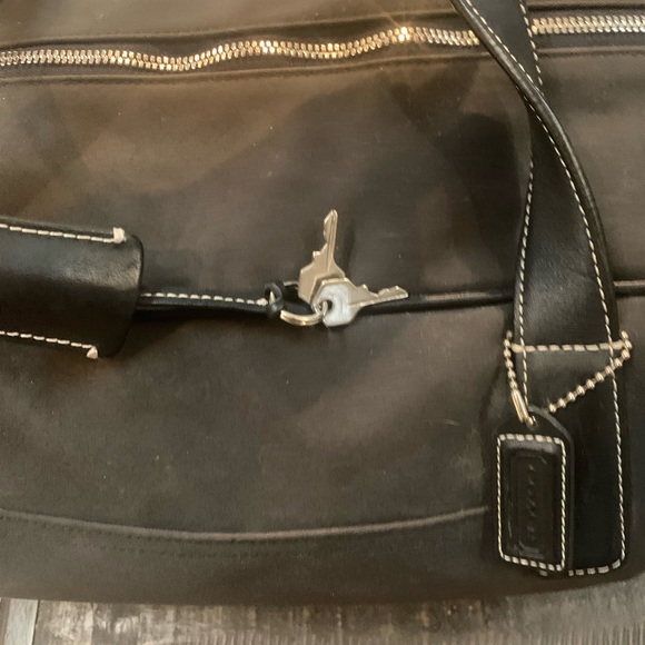 Vintage coach duffel, large, black with silver accents. - Picture 4 of 9